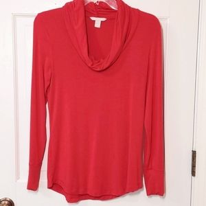 Banana Republic cherry red cowl neck top, size S